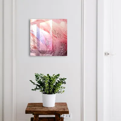 Key box for wall Beautiful pink feathers