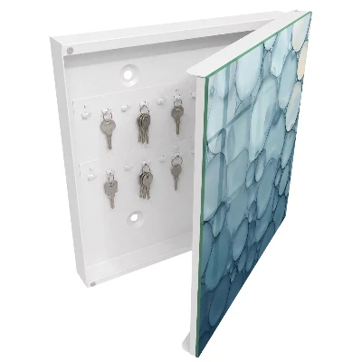 Wall mounted key box Blue bubbles