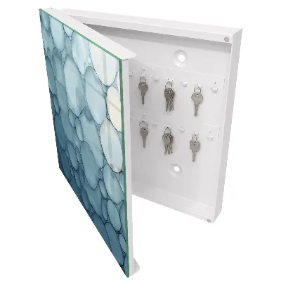 Wall mounted key box Blue bubbles