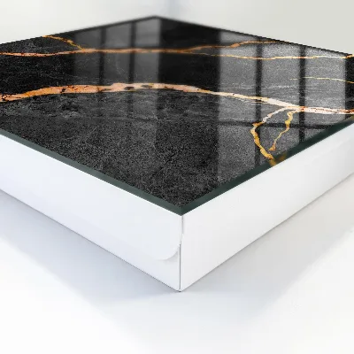 Wall mounted key box black and orange stone finish