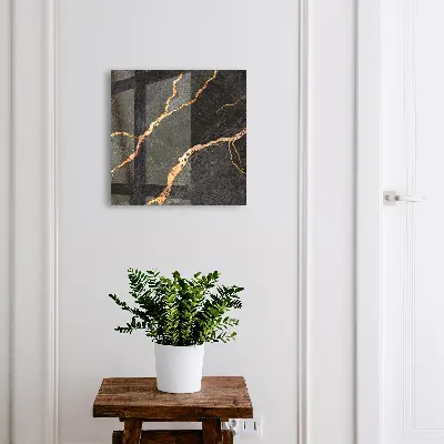 Wall mounted key box black and orange stone finish