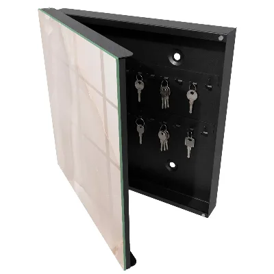 Wall mounted key box with an elegant texture