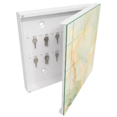 Key cabinet with pastel pattern