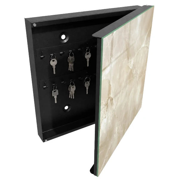 Wall mounted key box Beige marble
