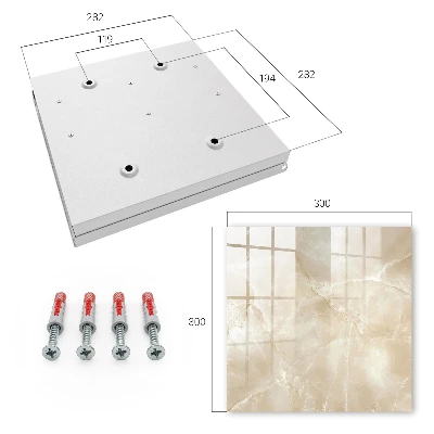 Wall mounted key box Beige marble