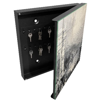 Wall mounted key box Trajan's Arch and the Citadel in Ancona