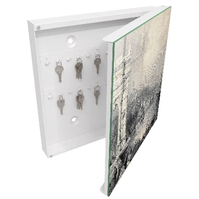 Wall mounted key box Trajan's Arch and the Citadel in Ancona