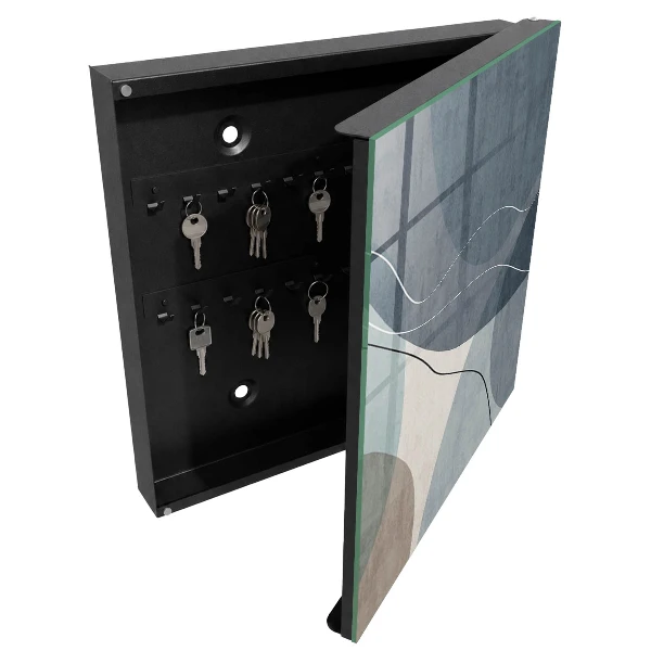Wall mounted key box Blue abstraction