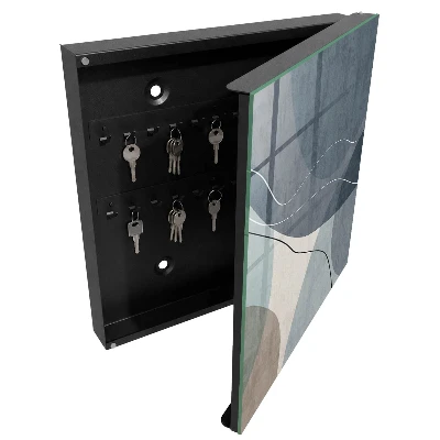 Wall mounted key box Blue abstraction