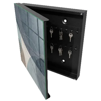 Wall mounted key box Blue abstraction