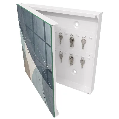 Wall mounted key box Blue abstraction