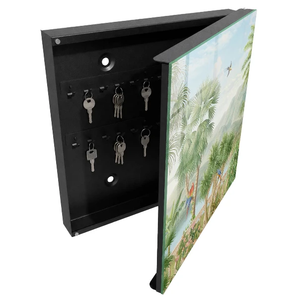 Wall-mounted key box tropical paradise design