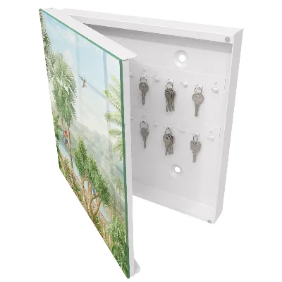 Wall-mounted key box tropical paradise design