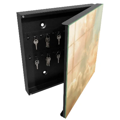 Wall mounted key box Pastel clouds