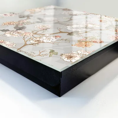 Key cabinet with floral twigs design