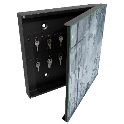 Wall-mounted key box misty forest design