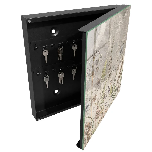 Wall mounted key box Vintage plants