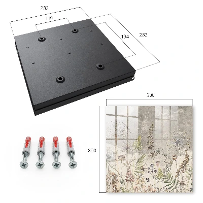 Wall mounted key box vintage plants design