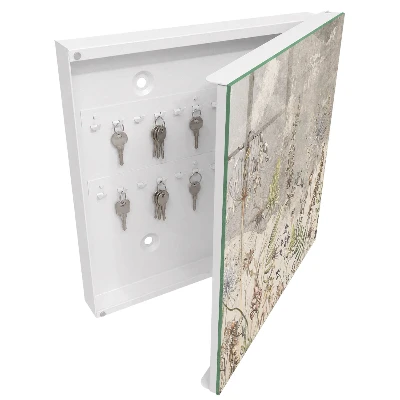 Wall mounted key box Vintage plants