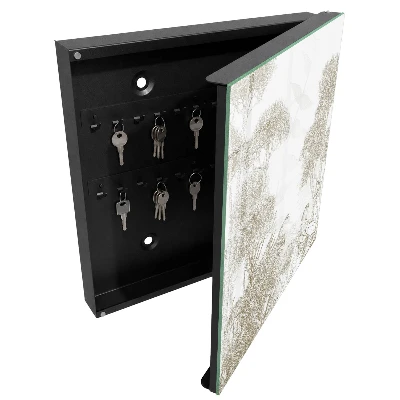 Key box for wall with tropical pattern
