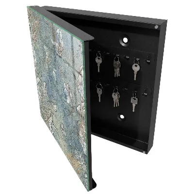 Wall-mounted key box with floral pattern