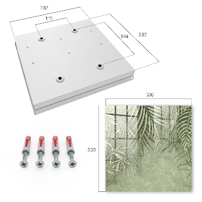 Key cabinet with tropical pattern