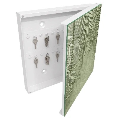Key cabinet with tropical pattern