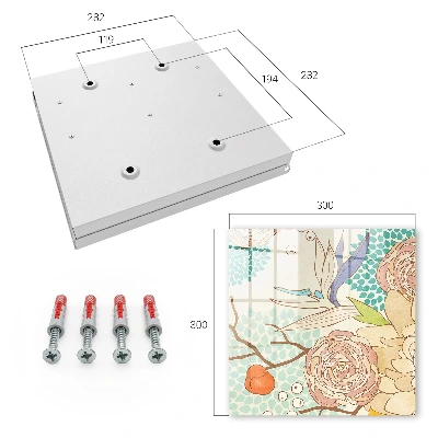 Key box for wall abstract flowers design