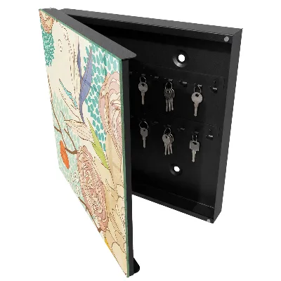 Key box for wall Abstract flowers