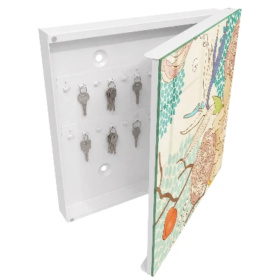 Key box for wall abstract flowers design