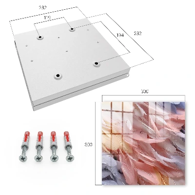 Key box for wall Pastel feathers