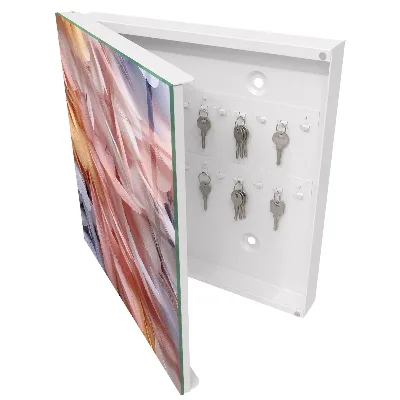 Key box for wall Pastel feathers