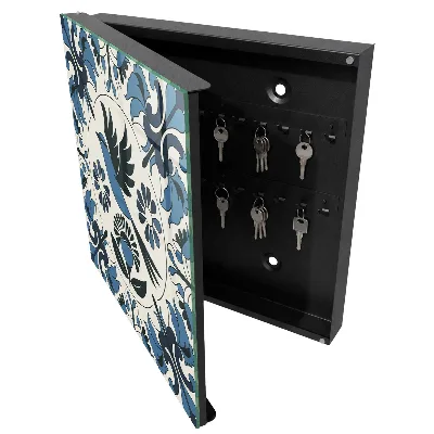 Wall mounted key box blue bird design