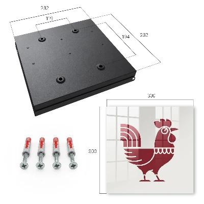 Key box for wall Folk style rooster