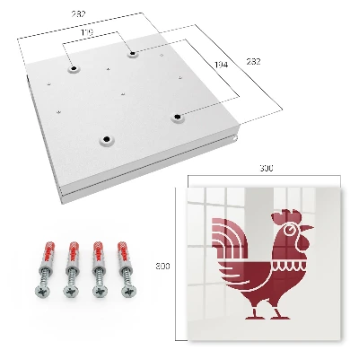 Key box for wall Folk style rooster