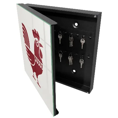 Key box for wall Folk style rooster