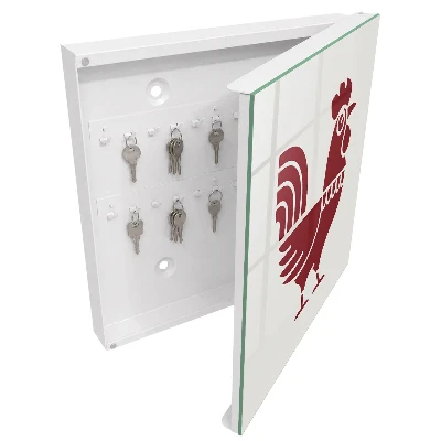 Key box for wall Folk style rooster
