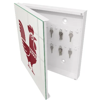 Key box for wall Folk style rooster