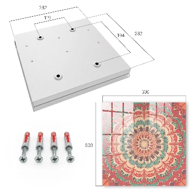 Wall mounted key box Colorful mandala