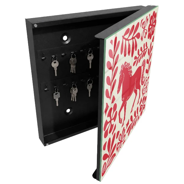 Key cabinet Folk illustration with a horse motif