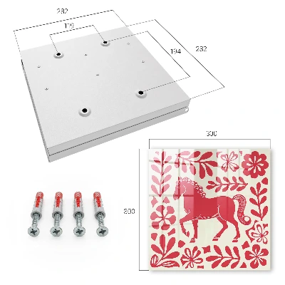 Key cabinet Folk illustration with a horse motif