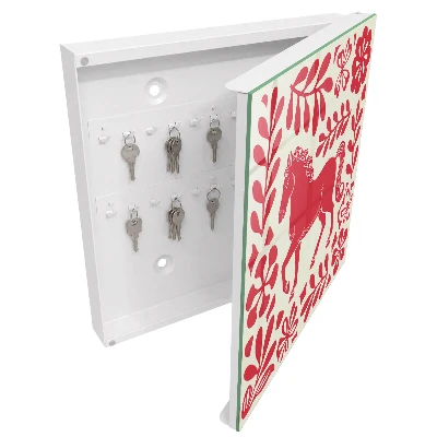Key cabinet Folk illustration with a horse motif
