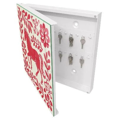 Key cabinet Folk illustration with a horse motif