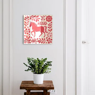 Key cabinet Folk illustration with a horse motif