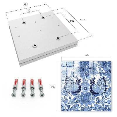 Key box for wall Folk birds
