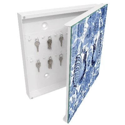 Key box for wall Folk birds