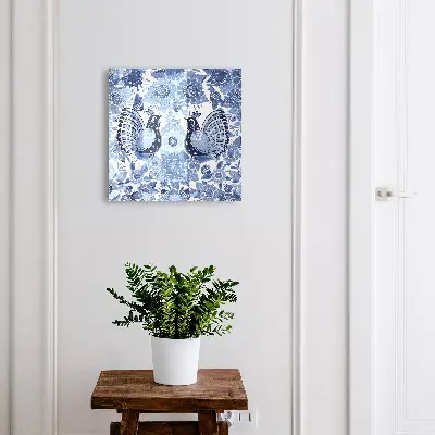 Key box for wall Folk birds