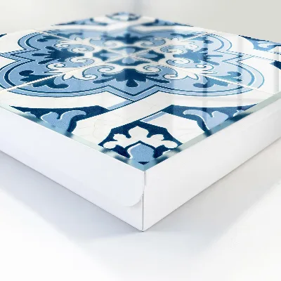 Wall mounted key box Blue tiles