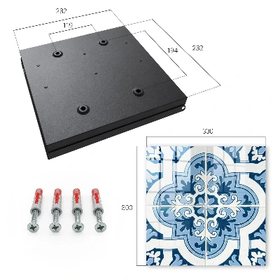 Wall mounted key box Blue tiles