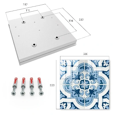 Wall mounted key box Blue tiles